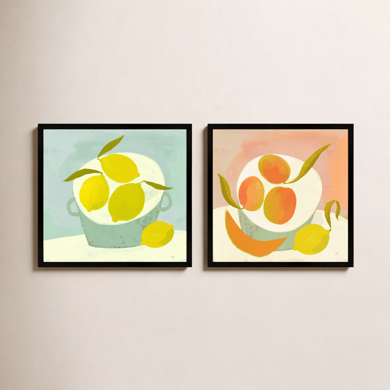Summer Bounty Painting by StudioM, 30" H x 60" W x 1.25" D, Black Framed