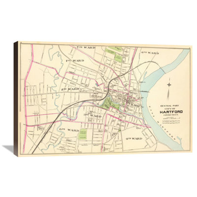 " Connecticut: Hartford, Central, 1893 " by D.H. Hurd And Co.