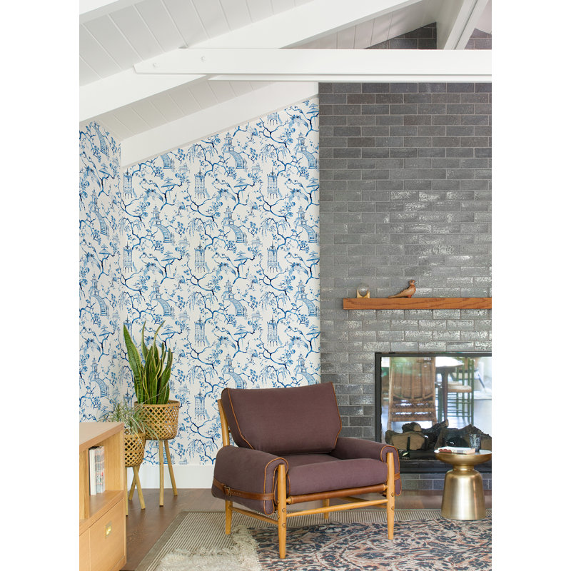 Breene Floral Wallpaper Roll, Blue