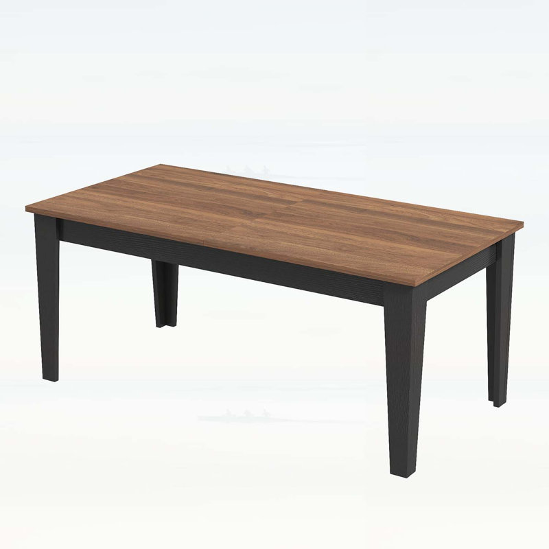 Extendable Kitchen Dining Table, Walnut/Black
