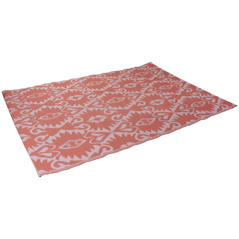 Tapis d'extérieur rectangulaire à motif abstrait rose 4 pi x 6 pi