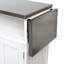 Îlot de cuisine portatif avec plateau rouille, structure en bois de sapin et tablette réglable, cuisine pliable blanche verrouillable, tablettes cachées, espace,