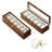 Black Walnut Wooden Watch Box, 6 Slots Glass Lid Display Organizer for Men and Women Watches.