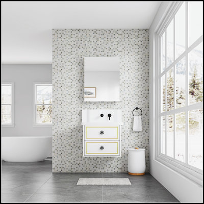Armoire à pharmacie pour salle de bain avec porte en bois, fixation murale, rangement pour salle de bain moderne, miroir haute définition et rangement
