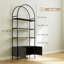 Étagère à 4 niveaux avec armoire pour le salon, bureau, noir-786245290