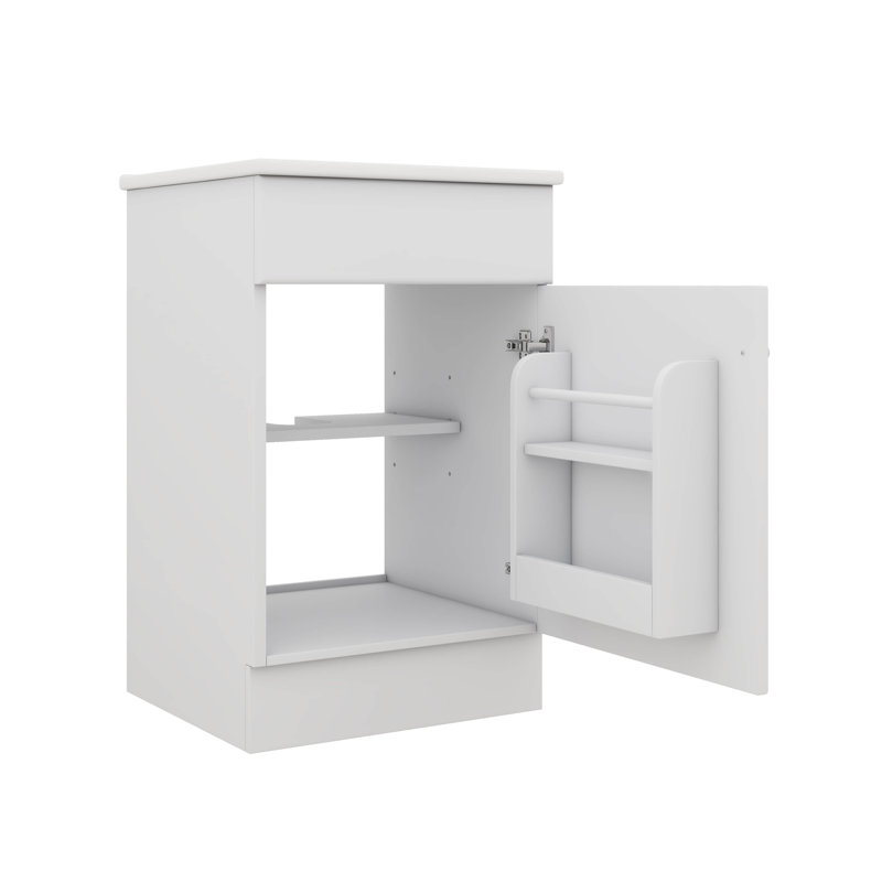 Meuble-lavabo élégant de 20 pouces avec meuble-lavabo avec tablette de porte et tablette réglable, Blanc