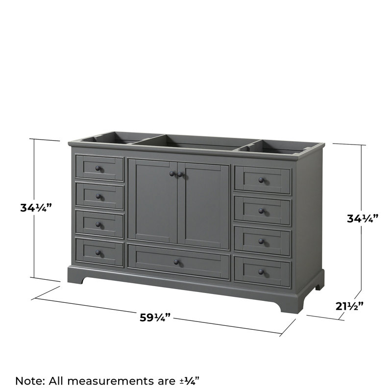 59.25'' Single Bathroom Vanity Base Only, Dark Gray/Black
