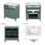 Meuble-lavabo moderne de 30 po avec lavabo en céramique, armoire simple avec 2 portes à fermeture en douceur, tiroir rabattable et tablette réglable en forme de U-477754535