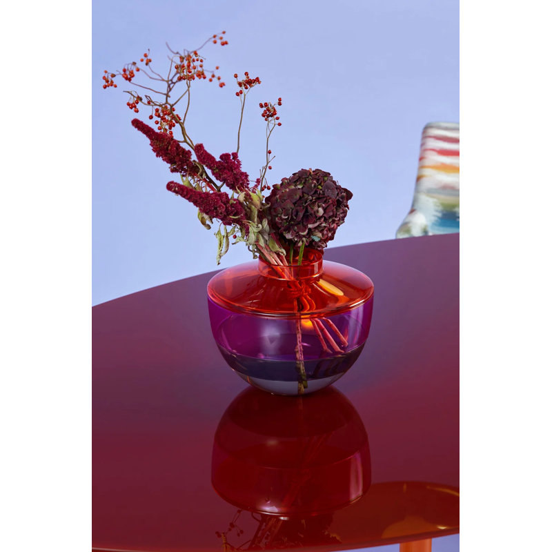 Vase de table Shibuya par Christophe Pillet, Orange, mauve, gris