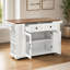 Îlot de cuisine mobile de 54 po avec porte vitrée, prise de courant et tablettes ouvertes, chariot de cuisine roulant avec porte-serviettes, support à épices et porte-couteaux, table de préparation fonctionnelle pour la cuisine, la salle à manger-2083051964