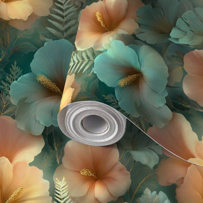 Papier auto-adhésif de luxe à motif floral doré auto-adhésif et amovible 17,7 po x 118 po (45 x 300 cm)