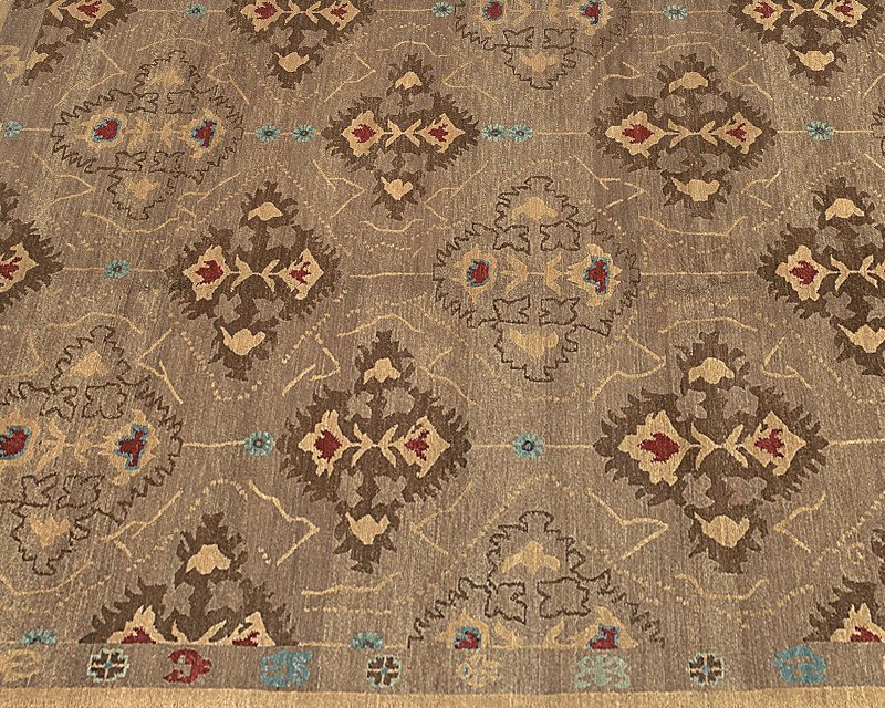 Samkara Wool Oriental Area Rug in Brown/Taupe, Rectangle 12' x 16'
