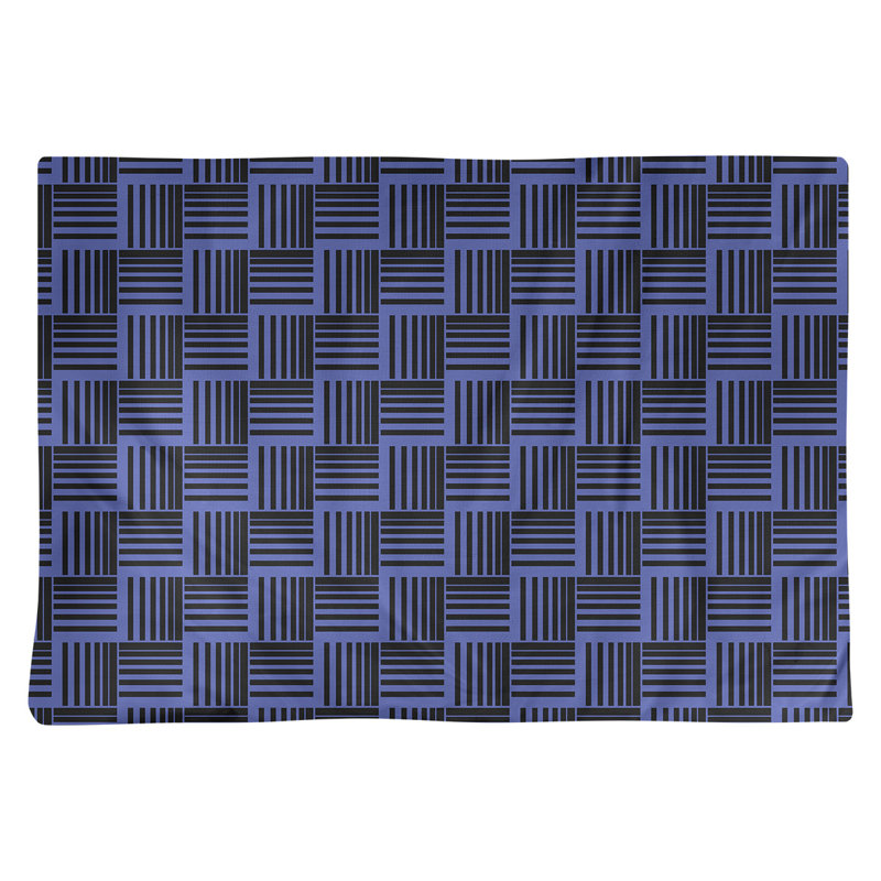 Napperon en coton à rayures de 18 po classique Baskettressées, Bleu/noir, Coton