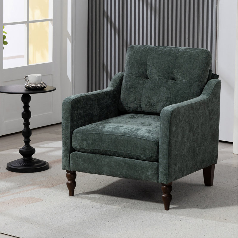 Fauteuil d'appoint en chenille - chargement USB et rangement latéral - ergonomique, Vert foncé
