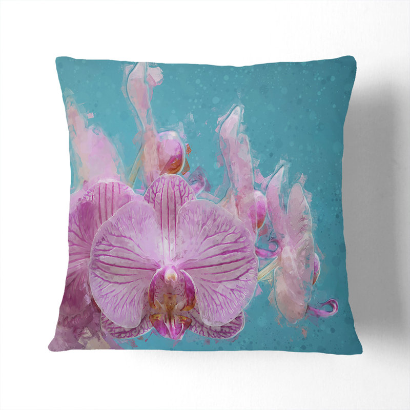 Floral Square Throw Cushion, 55cm H x 55cm W x 20cm D