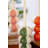  Set of Four Ceramic Taper Candle Holders Striped Design Decorative Tabletop Decor Accent Multicolor Glossy Finish