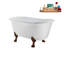 Baignoire de trempage sur pieds en acrylique 57 "avec drain, pattes et plateau en bambou 57" Streamline-83636145-90752935