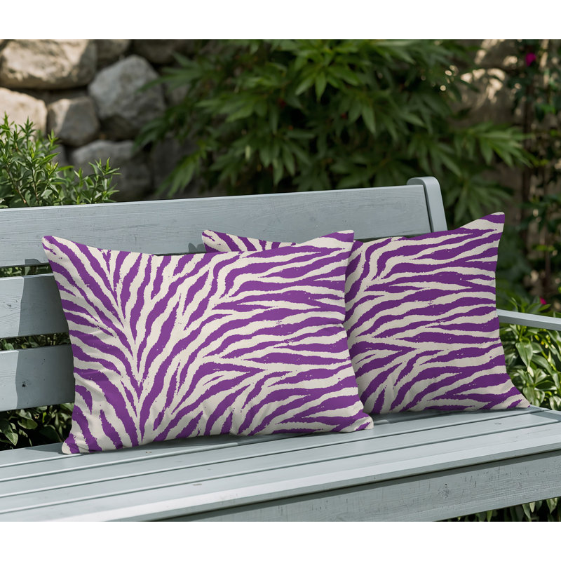 Oreiller réversible Jay Zebra, 20x14, Purple