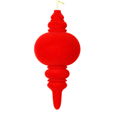 10" Flocked Finial Ornament