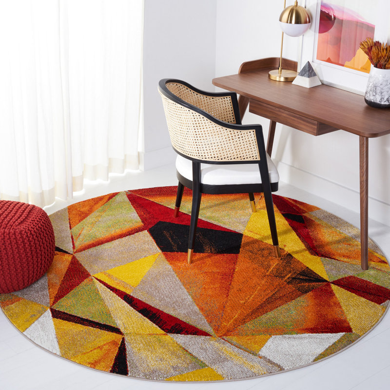 Tapis abstrait Sarya Performance, Rond 6 pi 7 po