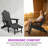 HDPE Folding Adirondack Chair Lounge with Ottoman & Ergonomic Design-280055516