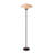 Roswell Torchiere Floor Lamp - Matte Black, Walnut, Washi Linen Shade, Black Marble Base, Dimmer Switch