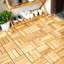 Motif de carreaux de terrasse imbriqués, plancher de bois franc d'acacia jaune carré 12 po x 12 po pour patio, banc, bord de piscine, ...