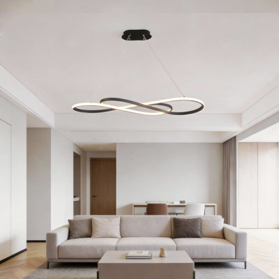 Luminaire suspendu moderne à DEL, plafonnier suspendu Infinity Design, hauteur réglable, intensité variable