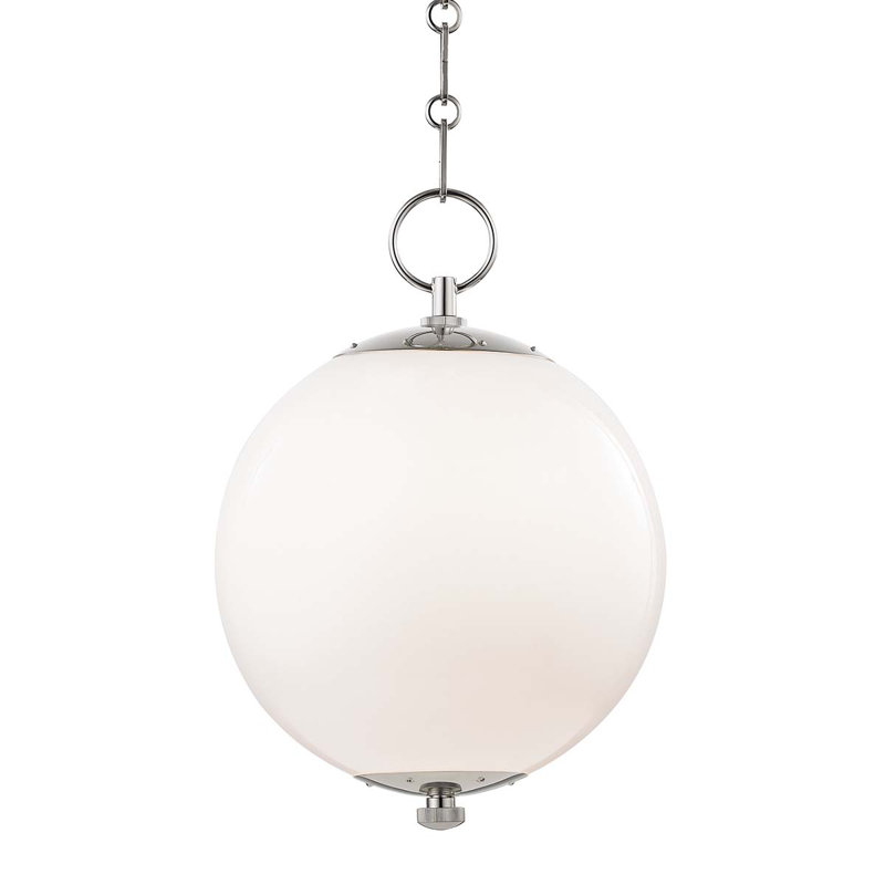 Sphere No.1 Pendant by Mark D. Sikes, 15.25" H x 11.5" W x 11.5" D, Polished Nickel