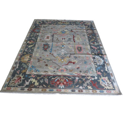 Tapis unique gris de 10 pi x 14 pi 1 po