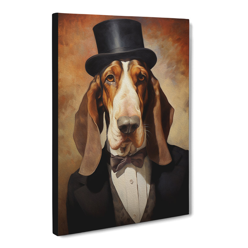 Basset Hound Impressionism - Wrapped Canvas, 60cm H x 40cm W x 3cm D