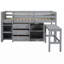 Lit mezzanine simple simple avec bureau coulissant, tiroirs, armoire et tablettes-1872713094