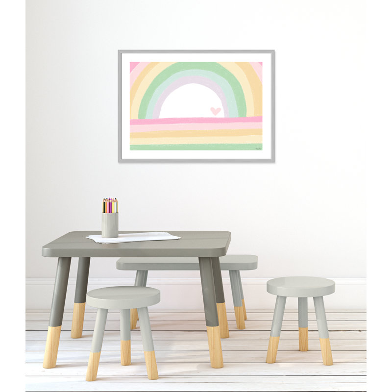 Décoration murale pour enfants, H 25,5 po x l 35,5 po x P 1,19 po, Encadré de boîte argent