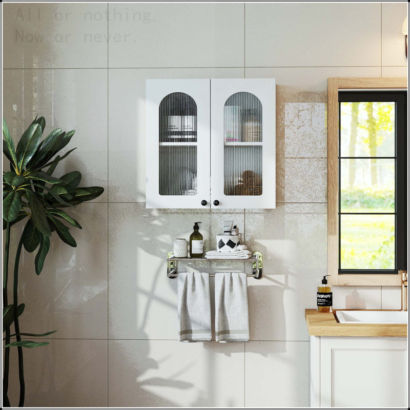 Arched Glass Door Wall Mounted Display Cabinet