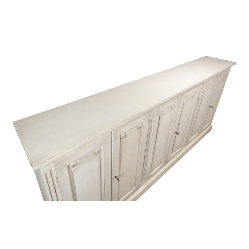 Pagnano 96'' W Solid Wood Sideboard, White/White