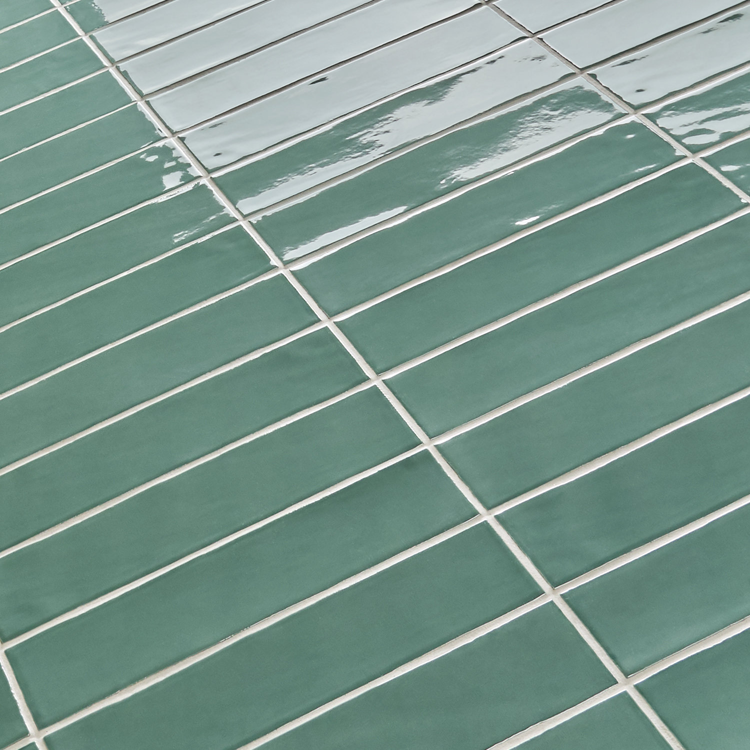 Bond Tile Barcelona 3 in. x 12 in. Polished Ceramic Subway Wall Tile (10.76 Sq. Ft. / Case), Green Lake