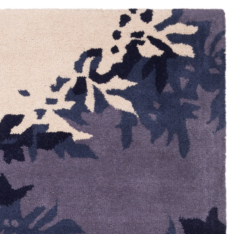Avayah Soho Hand Tufted Wool And Viscose Floral Rug, Square 6'