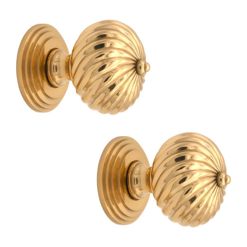 Burcot Mortice Door Knob, Polished Brass