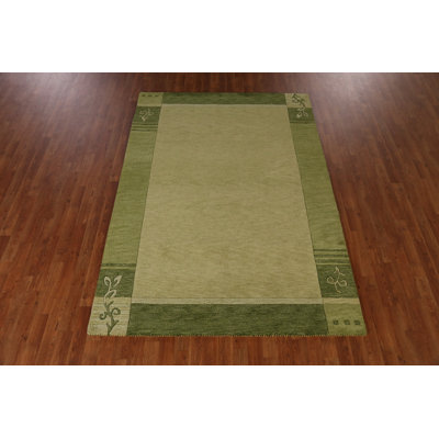 Green Gabbeh Indian Area Rug