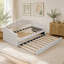 Lit de jour simple rembourré avec couchette, canapé-lit en velours avec ports de chargement USB, aucun sommier nécessaire, beige