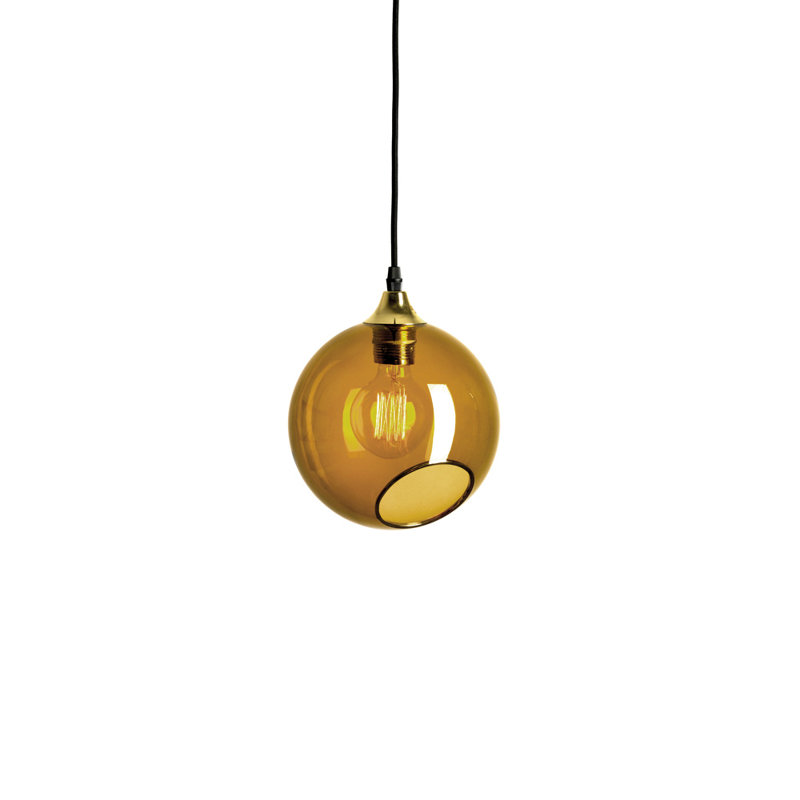 Luminaire suspendu sphère 1 lumière Ballroom, Ambre, H 10 po x l 8 po x P 8 po