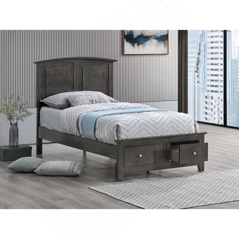 Lit simple (matelas non inclus), gris, Grey, Twin