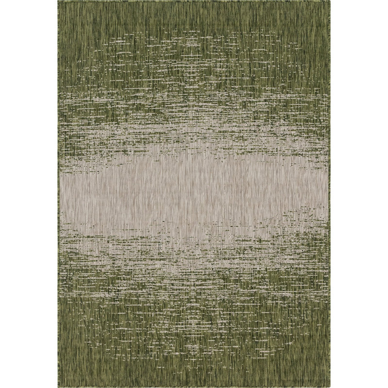 Outdoor Iris Area Rug Forest Color, Rectangle 8' x 11'4"