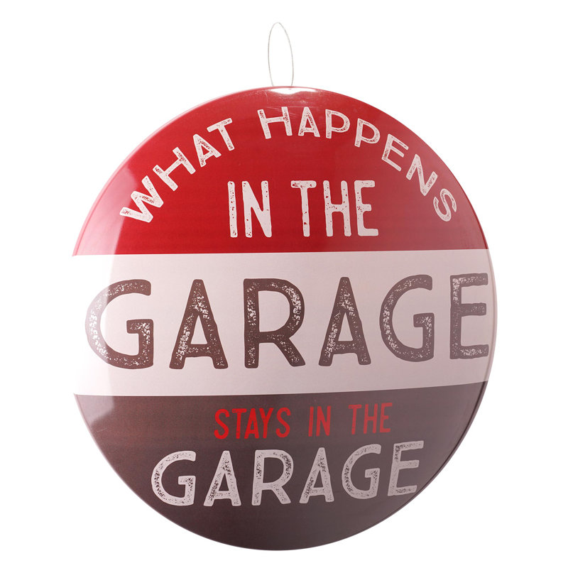 Mancave Round Wall Decor on Metal
