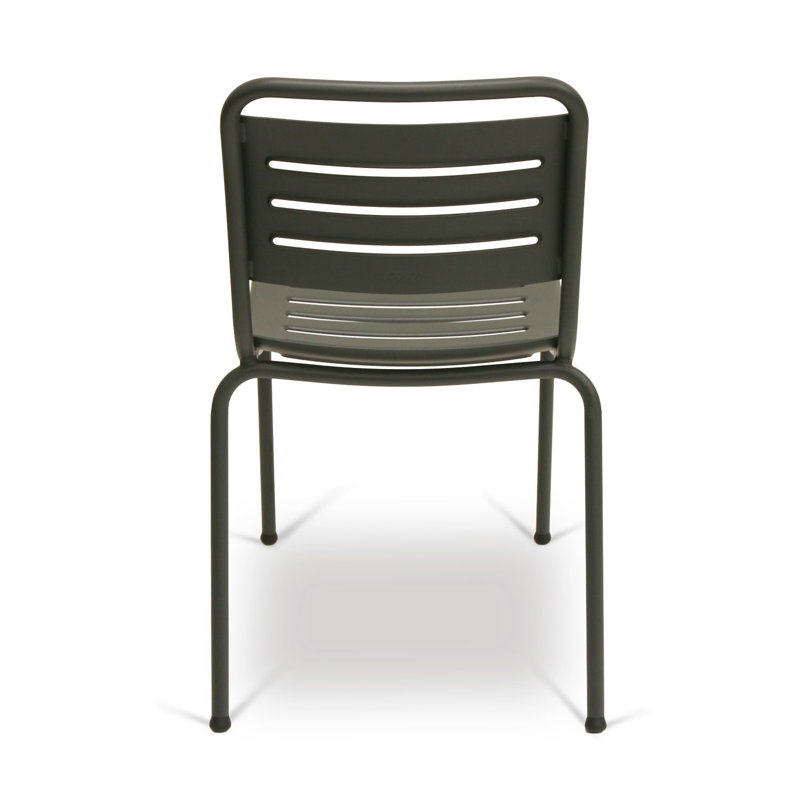 Ace Modern Aluminum Side Chair – Stackable Outdoor Dining Chair, Gray