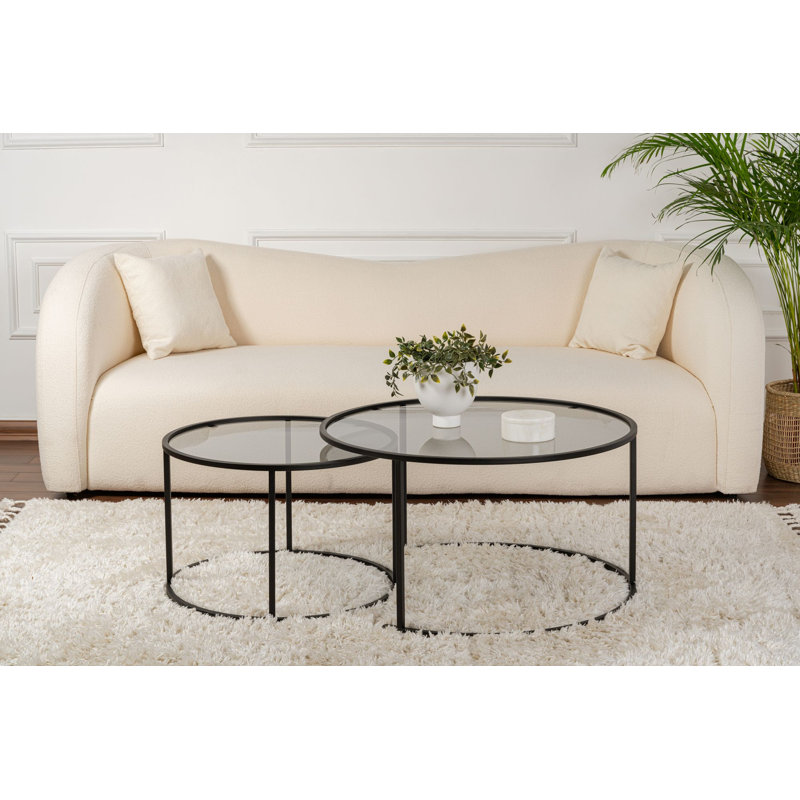 Ensemble de tables basses, Noir, Gris