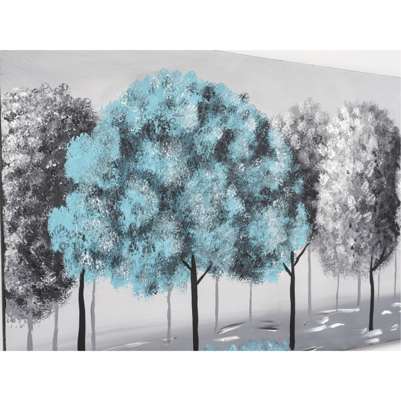 Oversized Wall Canvas 47'' X 27'' - Hand-Painted Winter Beauty White Landscape Unframed Art Painting Box