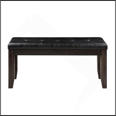 Banc noir et espresso avec coussin touffeté
