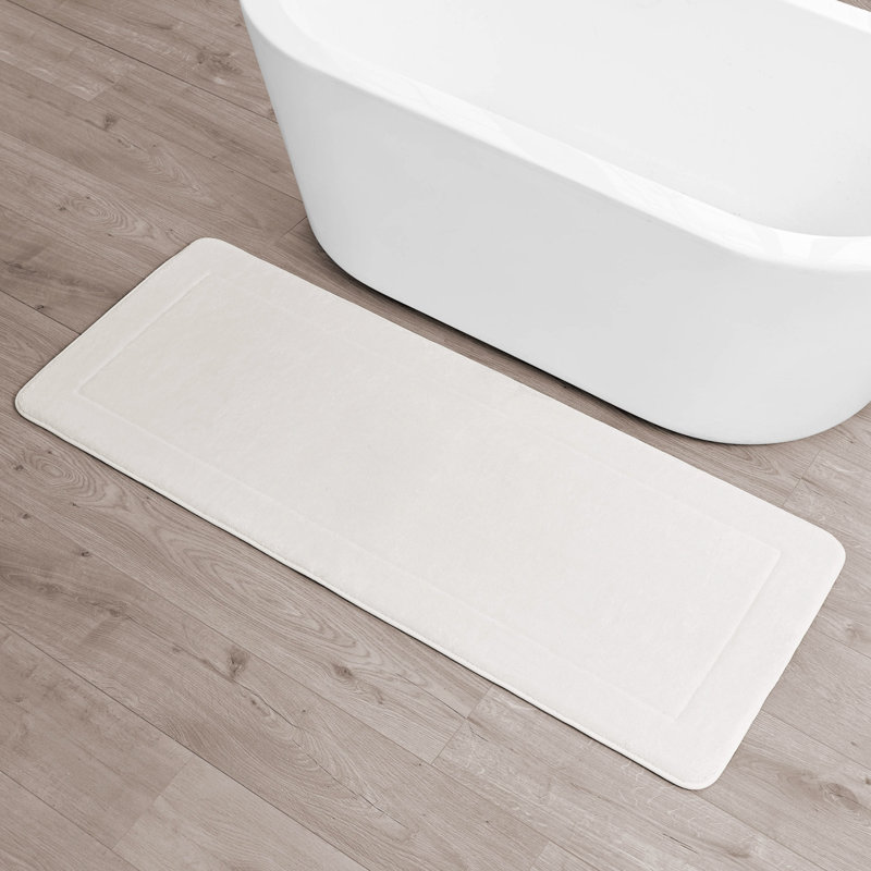 Non-Slip Bath Rug - Basics by Wayfair™, White, 24" W x 60" L