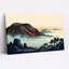 Art mural rétro sur toile volcanique avec coulée de lave orange-1778002647